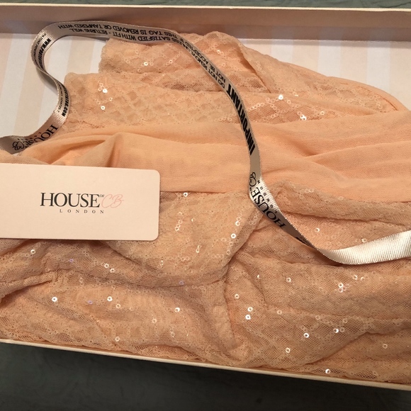 MARNEL' Blush Sequinned Long Sleeve Bodysuit. - Picture 3 of 8